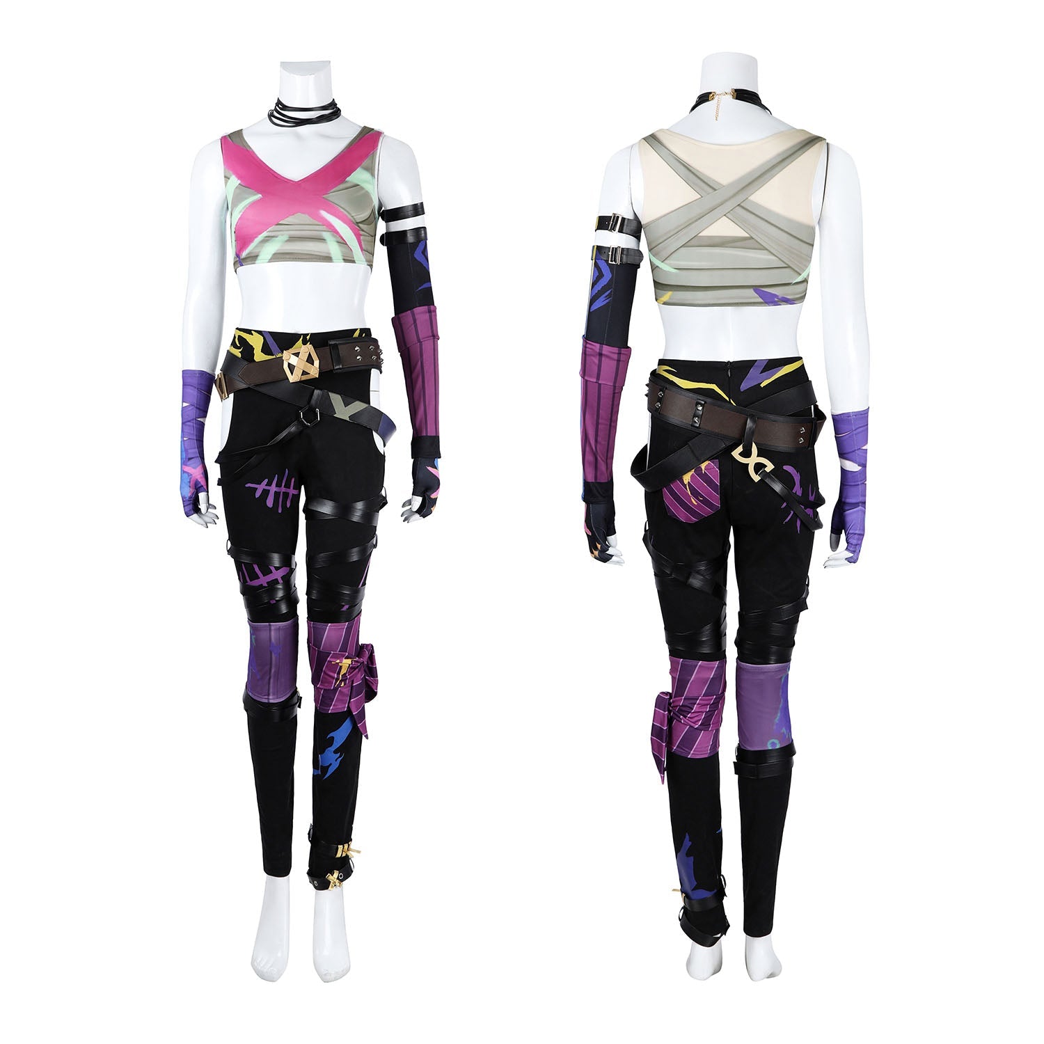 Game LOL Arcane 2 Jinx Full Set Role Cosplay Costumes