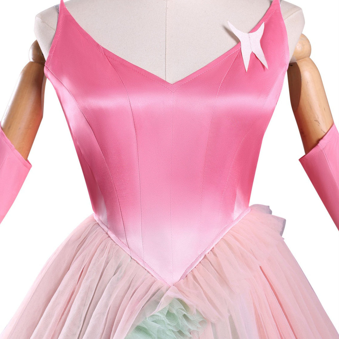 Wicked: For Good Witch Glinda Pink Green Dress Cosplay Costumes