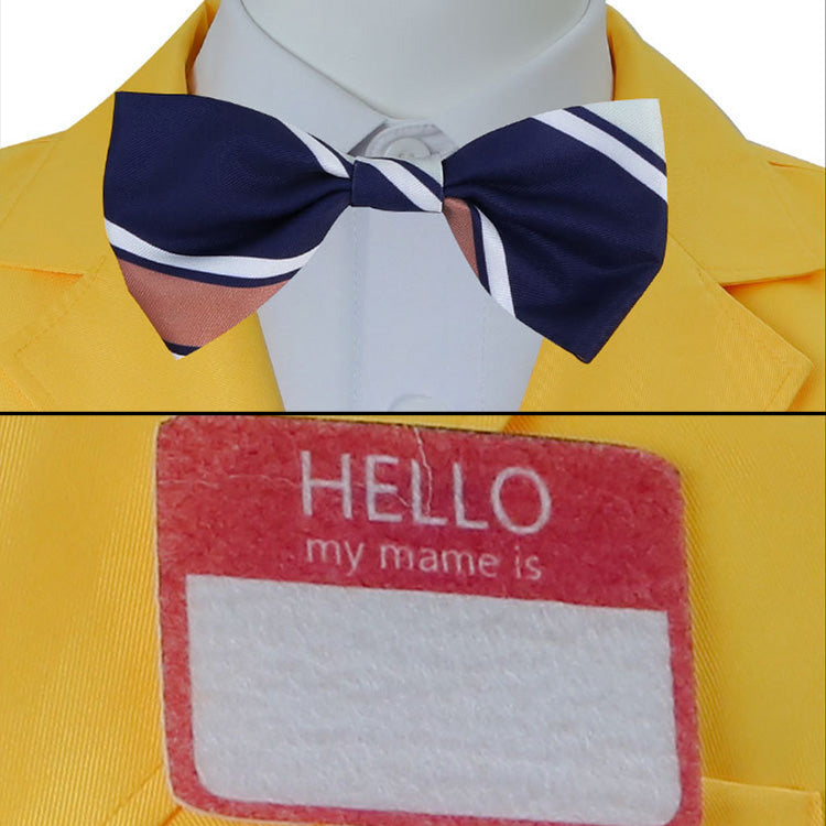 Beetle Juice Shrunken Head Bob Yellow Suit Halloween Cosplay Costumes