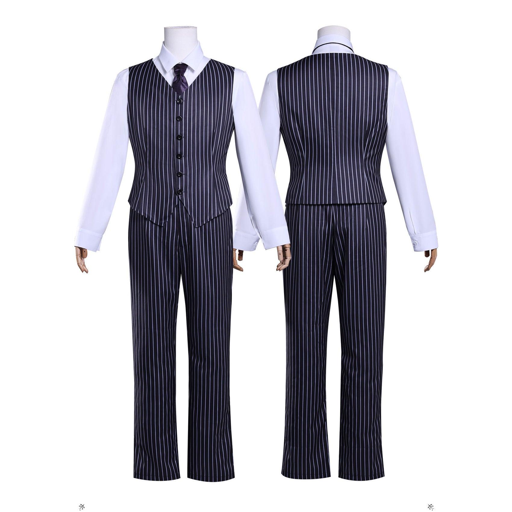 Wednesday 2 Gomez Addams Striped Suit Male Cosplay Costumes