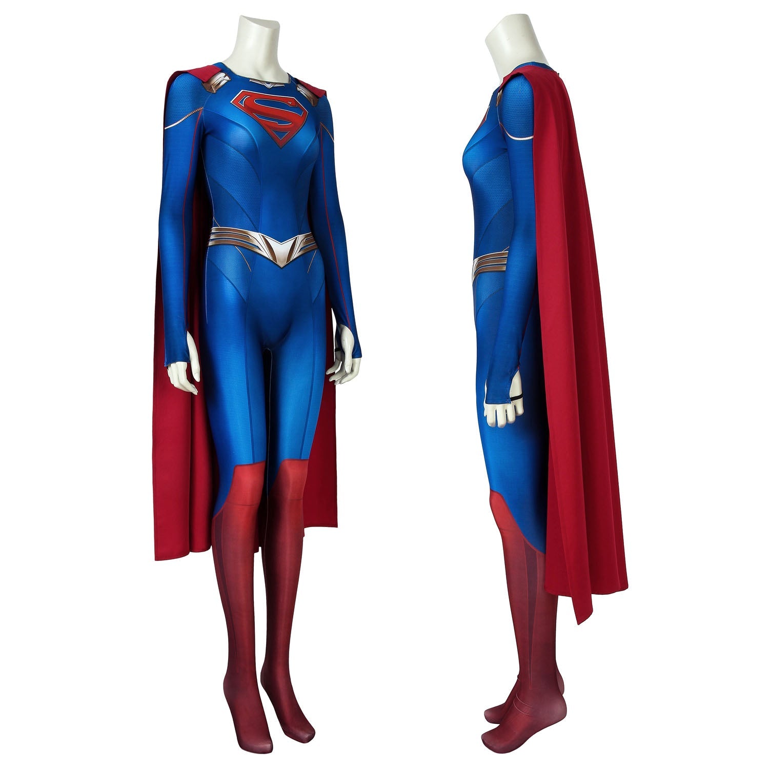 Supergirl Season 5 Kara Zor-el Zentai Jumpsuit Cosplay Costumes