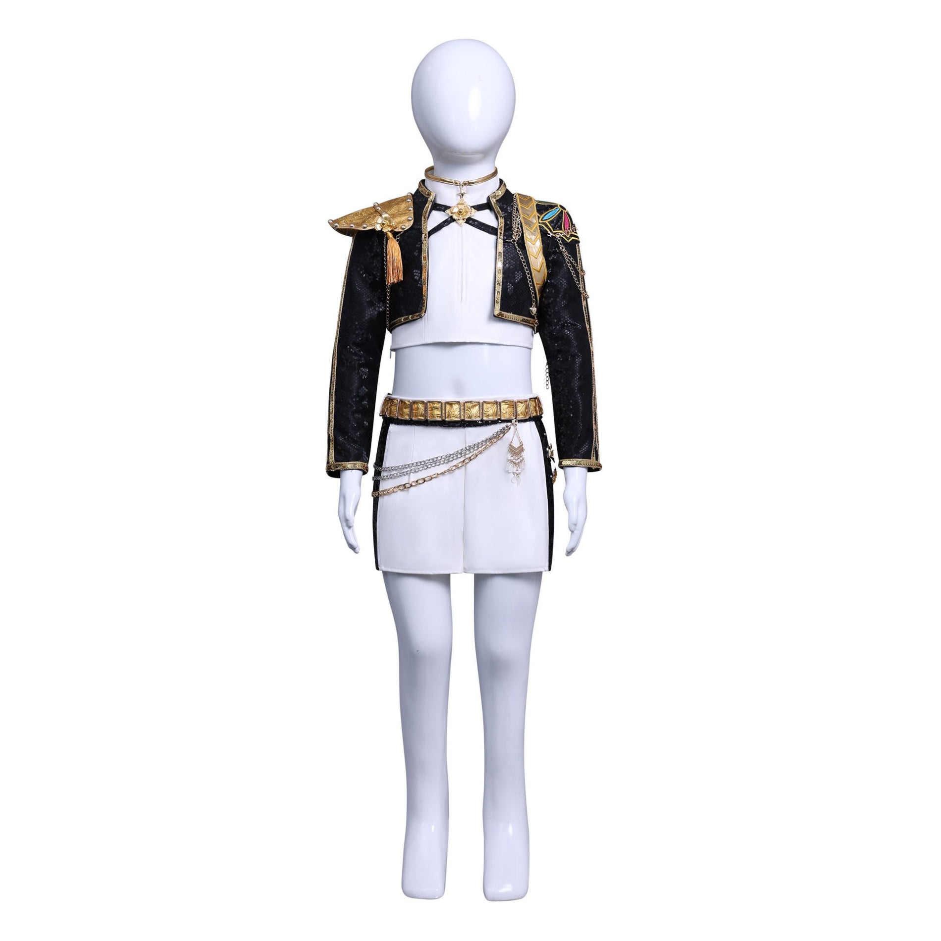 KPop Demon Hunters Rumi Black Gold Outfit Adult Kids Cosplay Costumes