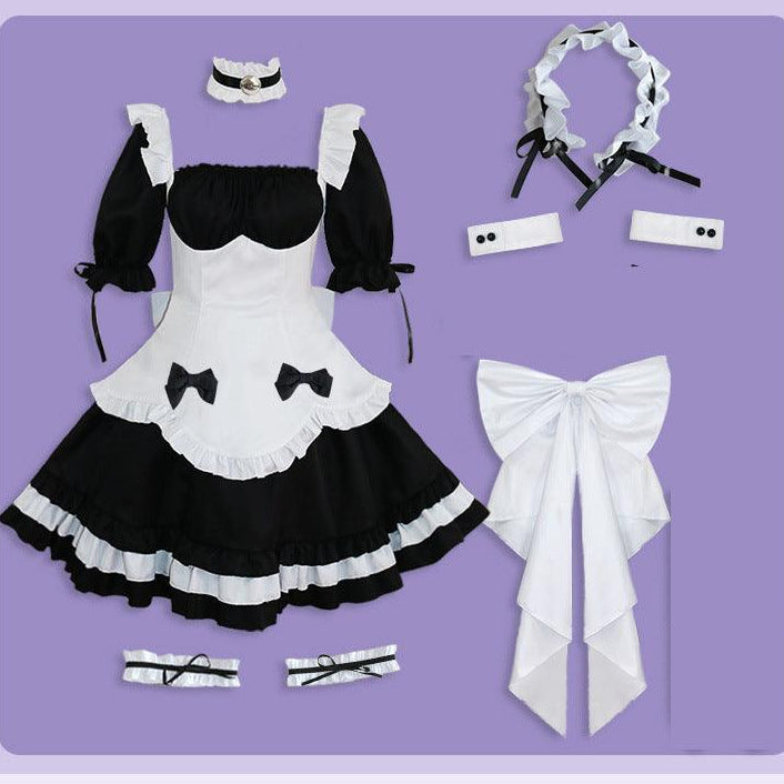 Miracle Nikki Black White Maid Outfit Dress Game Cosplay Costume