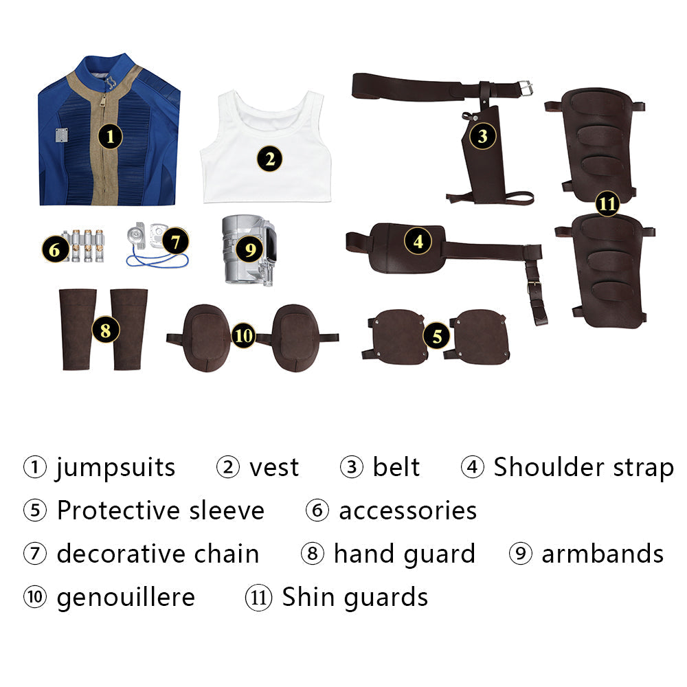 Fallout Vault Season 1 Lucy #33 Female Uniform Full Set Cosplay Costumes
