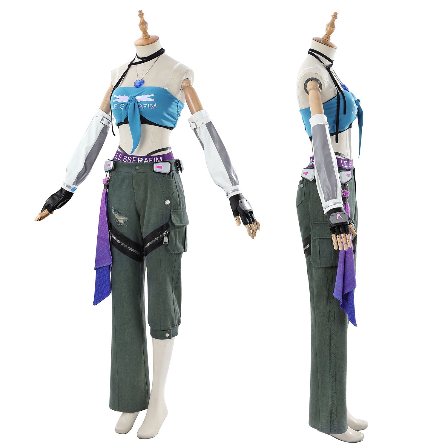 Overwatch 2 X LE SSERAFIM FEARLESS D.VA Blue Cosplay Costumes