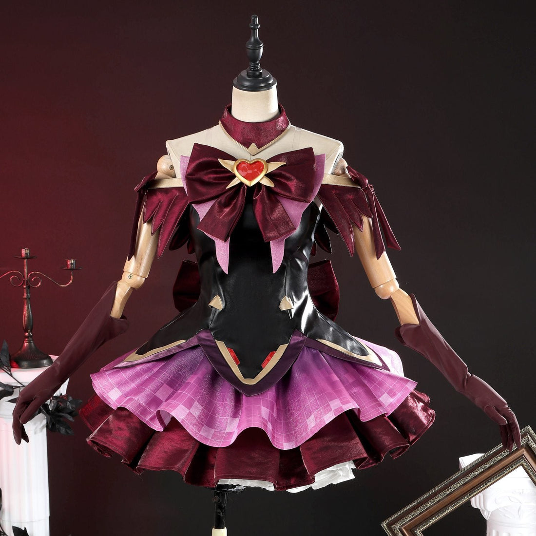 Overwatch 2 Magical Girl Juno Red Black Full Set Cosplay Costumes