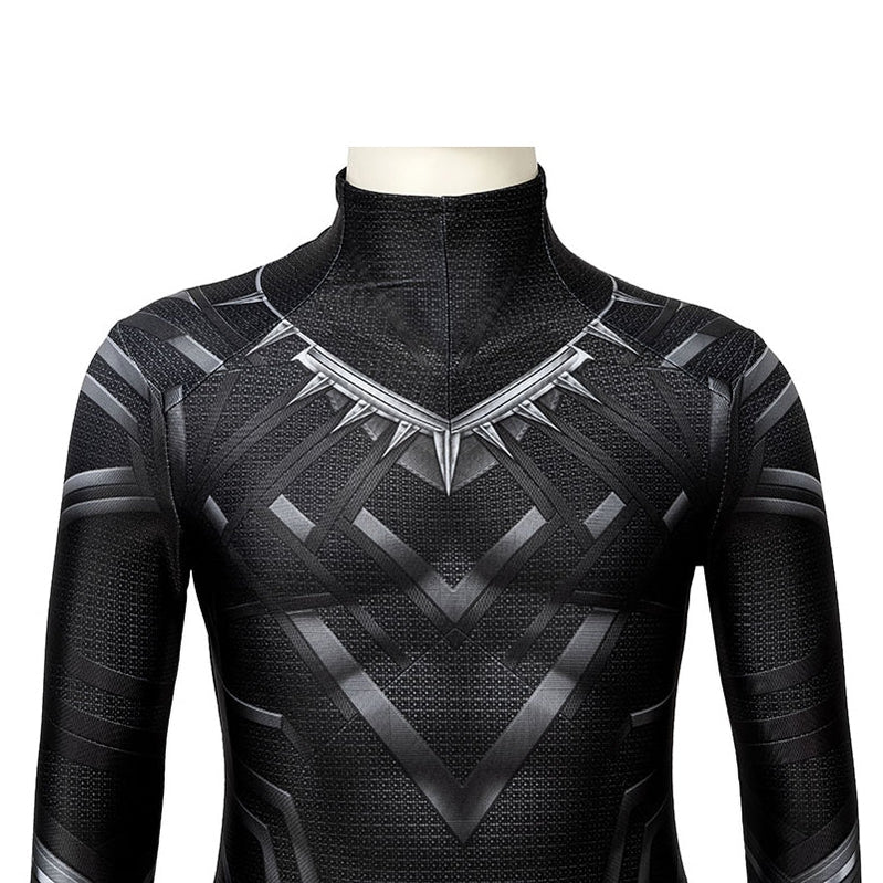 Black Panther Children Jumpsuit with Mask Cosplay Costume