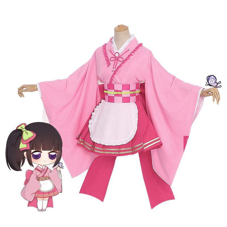 Demon Slayer Tsuyuri Kanawo Kimono Maid Outfit Cosplay Costumes