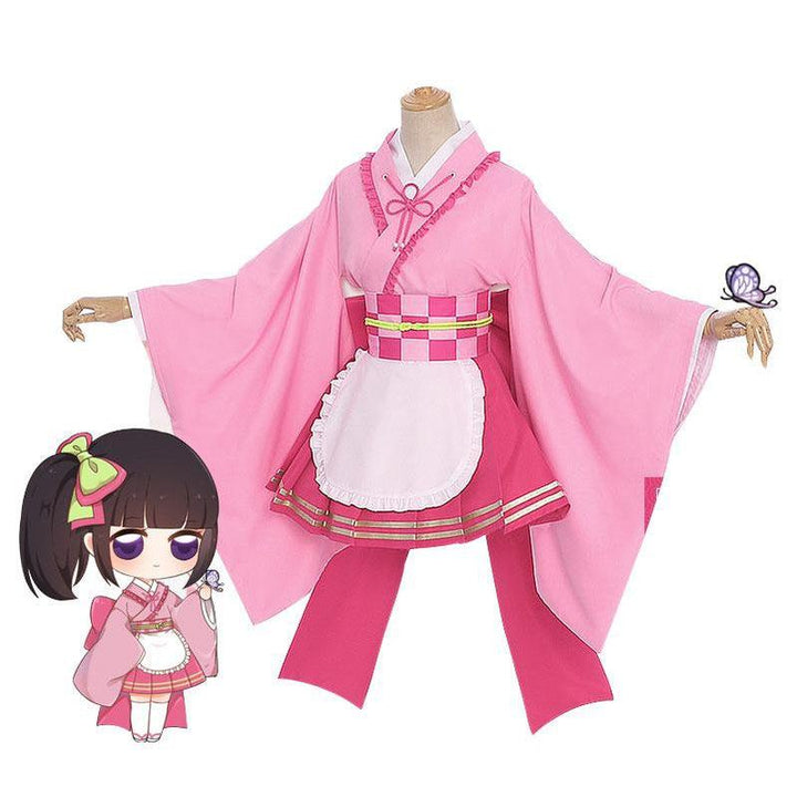 Demon Slayer Tsuyuri Kanawo Kimono Maid Outfit Cosplay Costumes