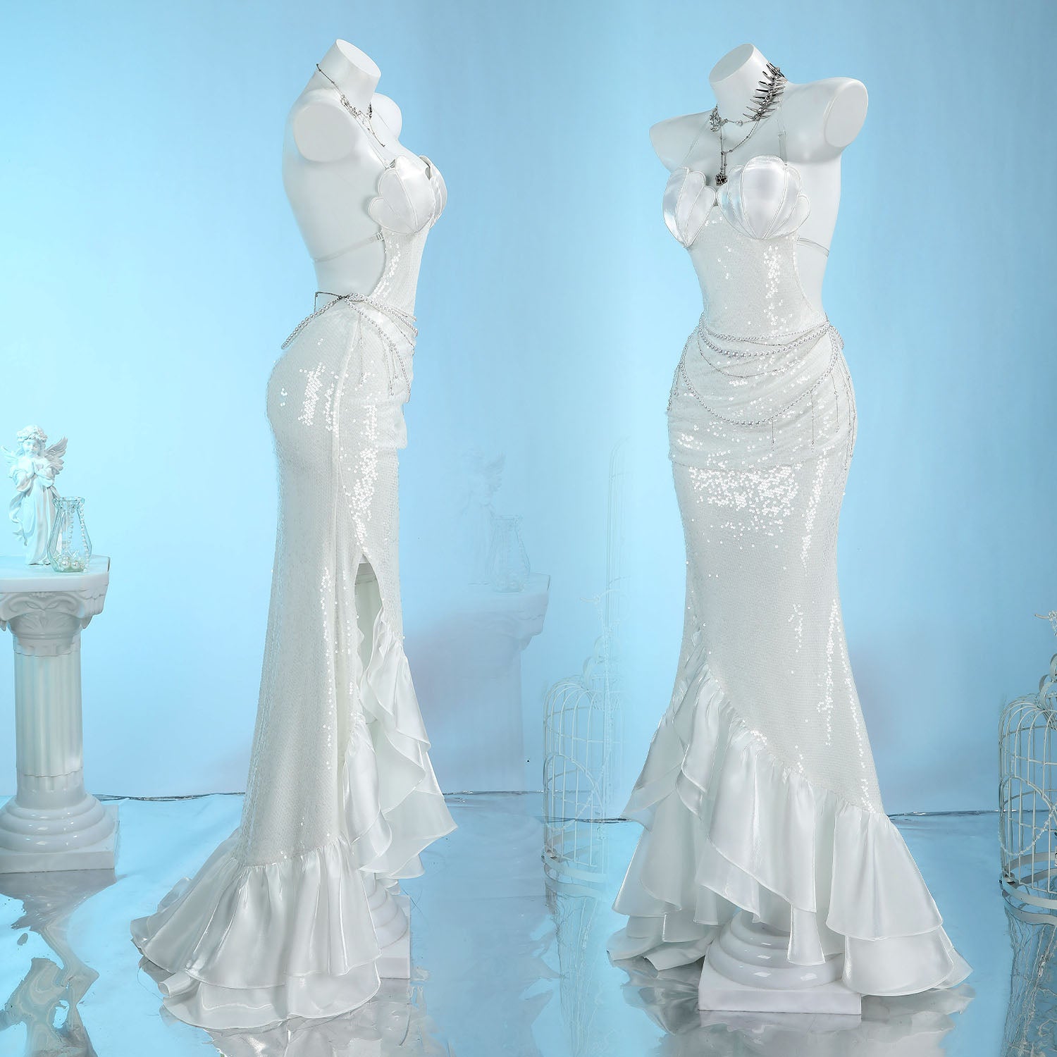 Pre-order Path to Nowhere L.L. Interlude White Dress Top Level Cosplay Costumes