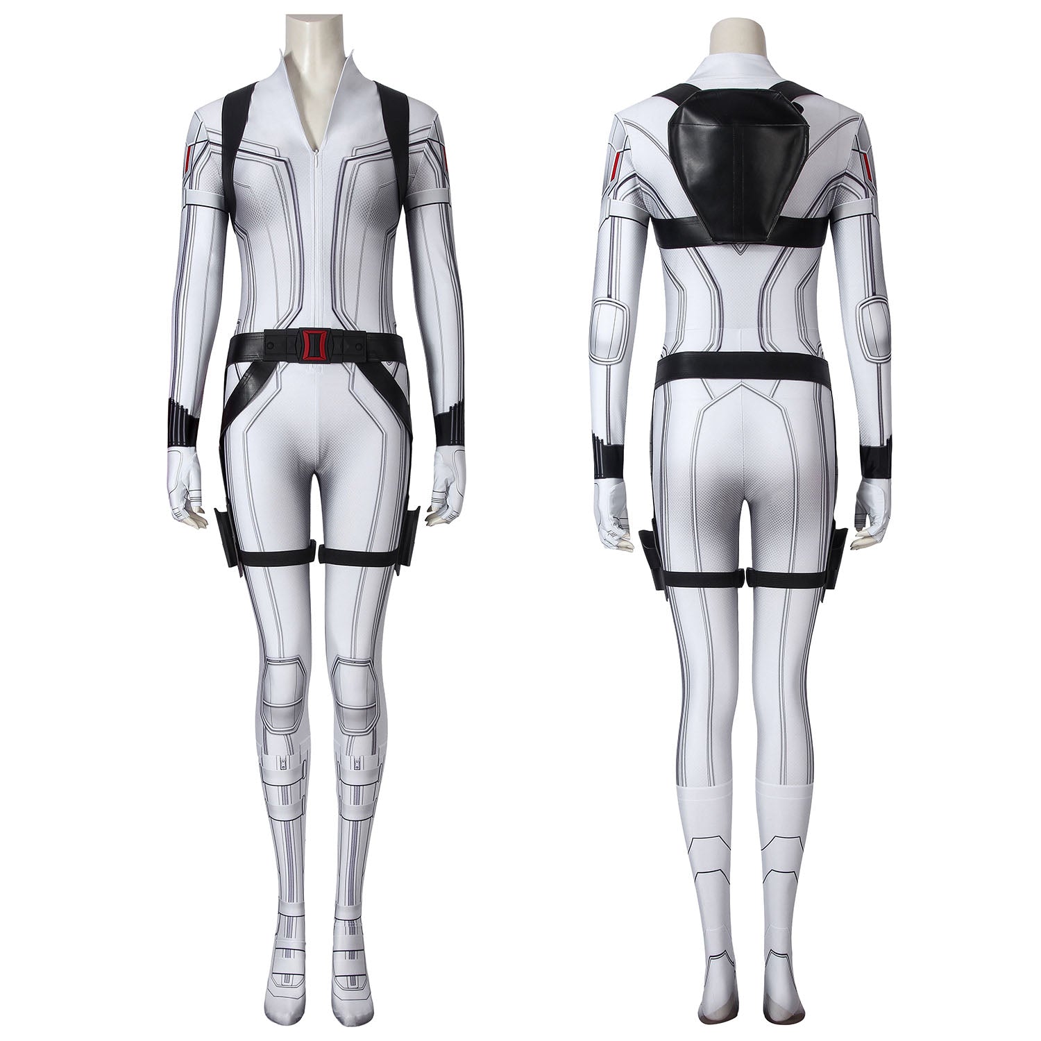 Black Widow Natasha Romanoff White Suit Jumpsuit with Accessories Cosplay Costumes