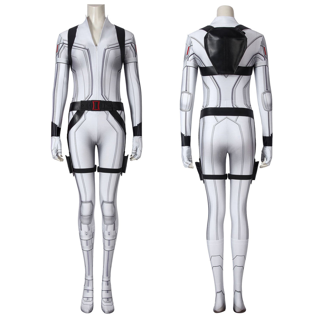 Black Widow Natasha Romanoff White Suit Jumpsuit with Accessories Cosplay Costumes