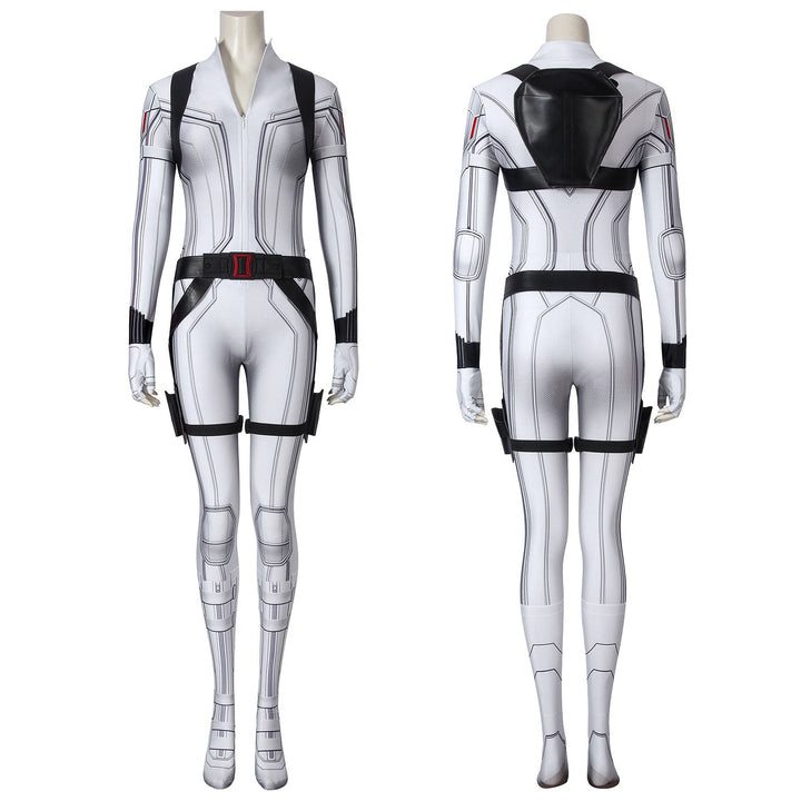 Black Widow Natasha Romanoff White Suit Jumpsuit with Accessories Cosplay Costumes