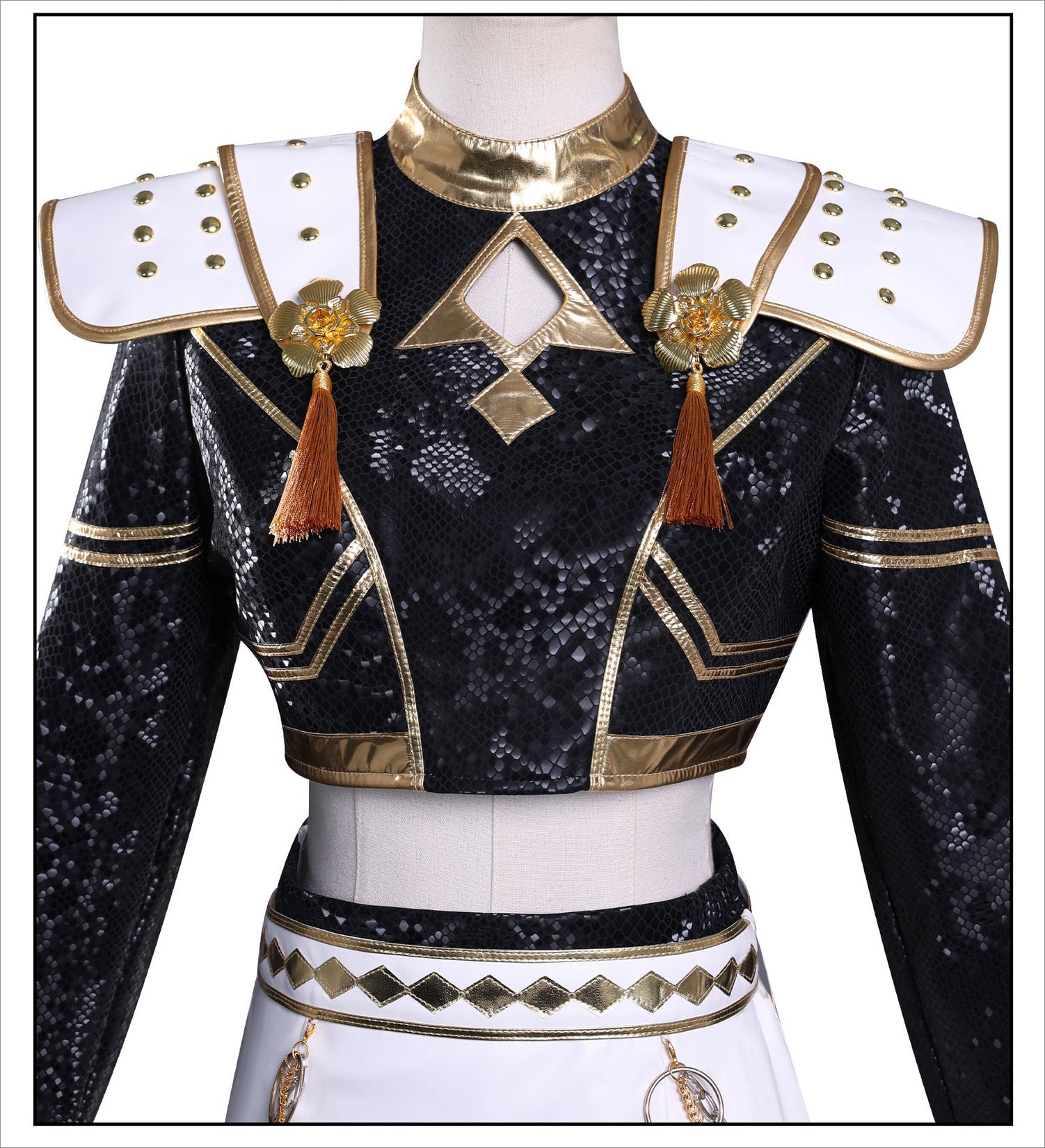 KPop Demon Hunters Zoey Black Gold Outfit Adult Kids Cosplay Costumes
