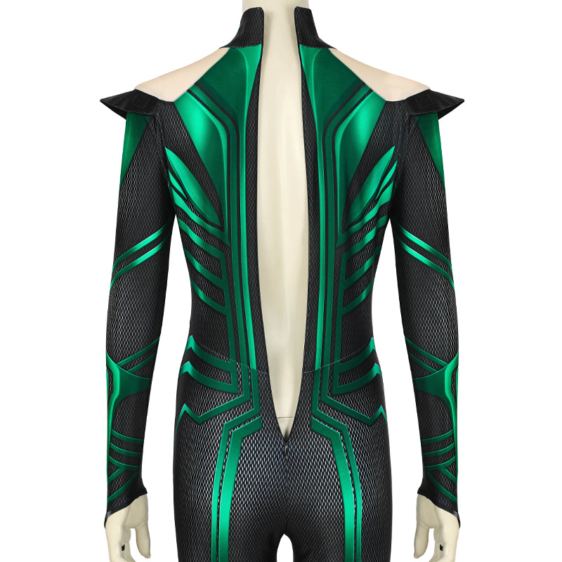 Thor 3 Ragnarok Trailer Hela Jumpsuit with Cloak Cosplay Costumes