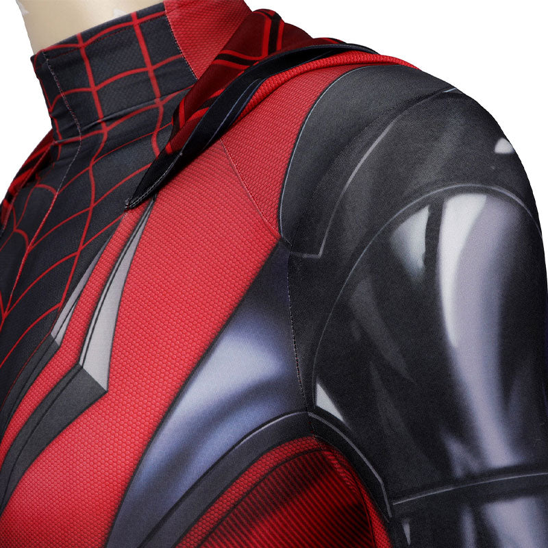Spider-Man PS5 Crimson Cowl Suit Jumpsuit Cosplay Costume