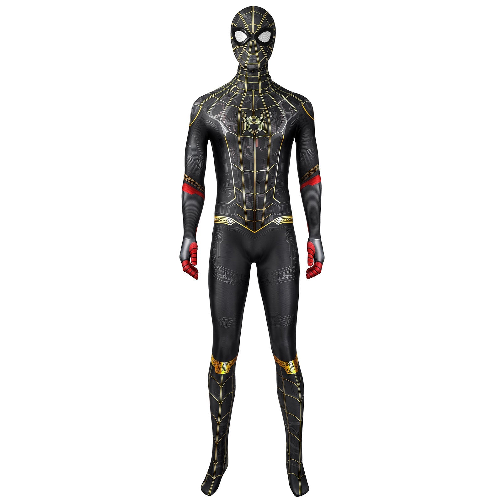 Spider-Man 3 No Way Home Peter Parker Black Gold Suit Jumpsuit Costumes