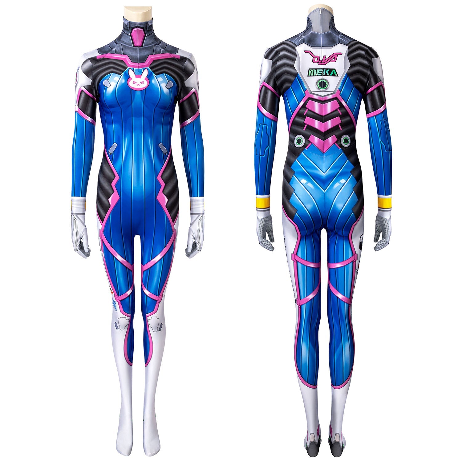 Overwatch D.Va Hana Song Female Blue Jumpsuit Cosplay Costumes