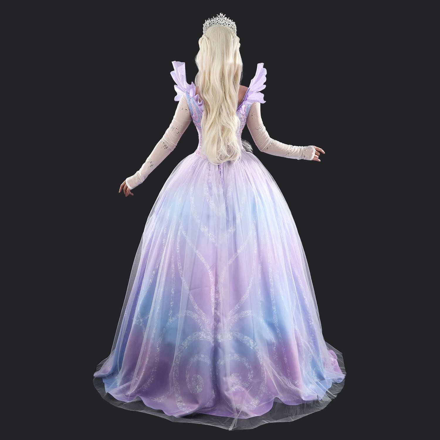 Wicked: For Good Part Two Galinda Dress with Crown Cosplay Costumes