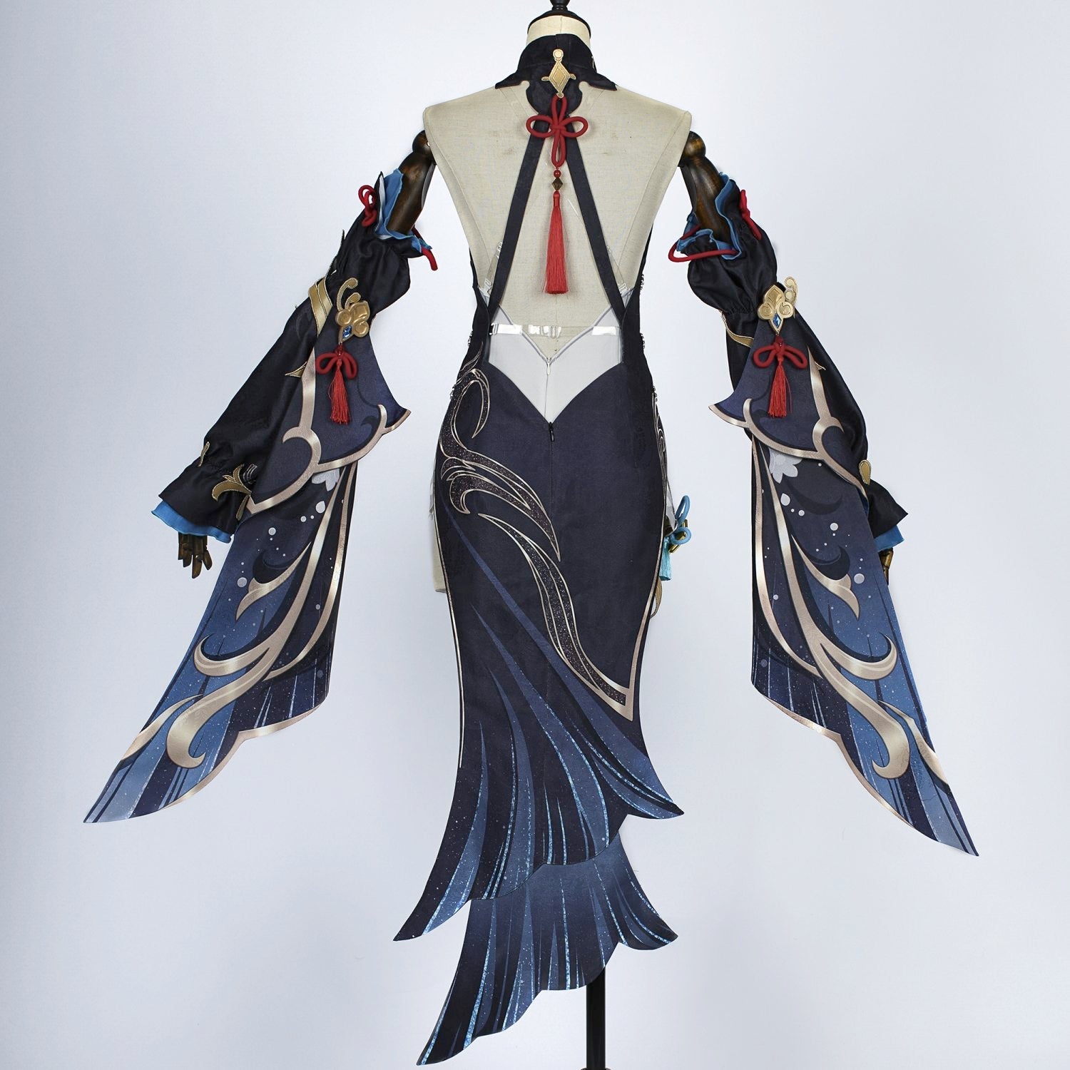 Genshin Impact Shenhe Frostflower Dew Qipao Cosplay Costumes