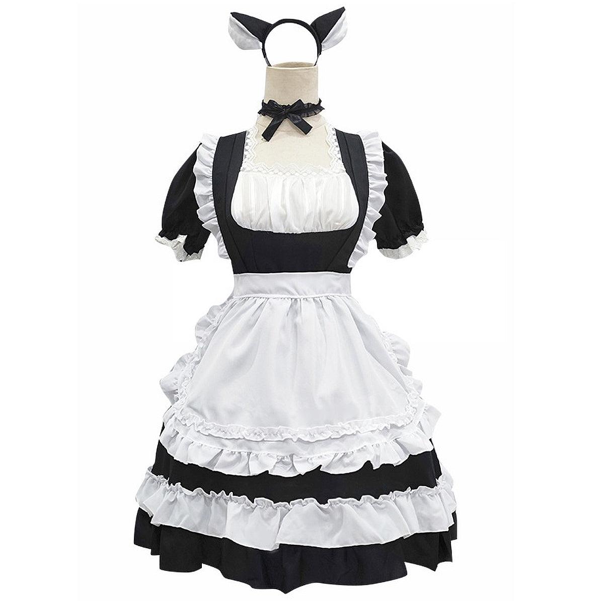 Original Black Cute Cat Maid Outfit Fancy Dress Cosplay Costume