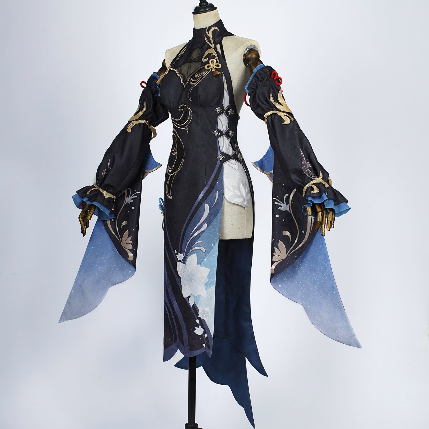 Genshin Impact Shenhe Frostflower Dew Qipao Cosplay Costumes