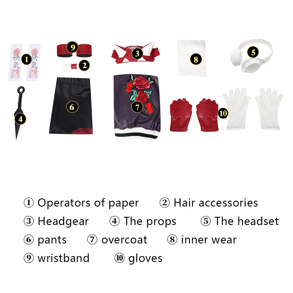 Overwatch 2 OW Kiriko Leather Outfit Female Cosplay Costumes