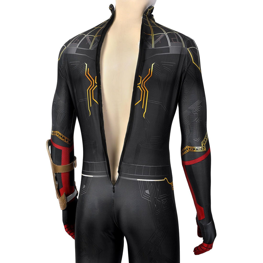 Spider-Man 3 No Way Home Peter Parker Black Gold Suit Jumpsuit Costumes