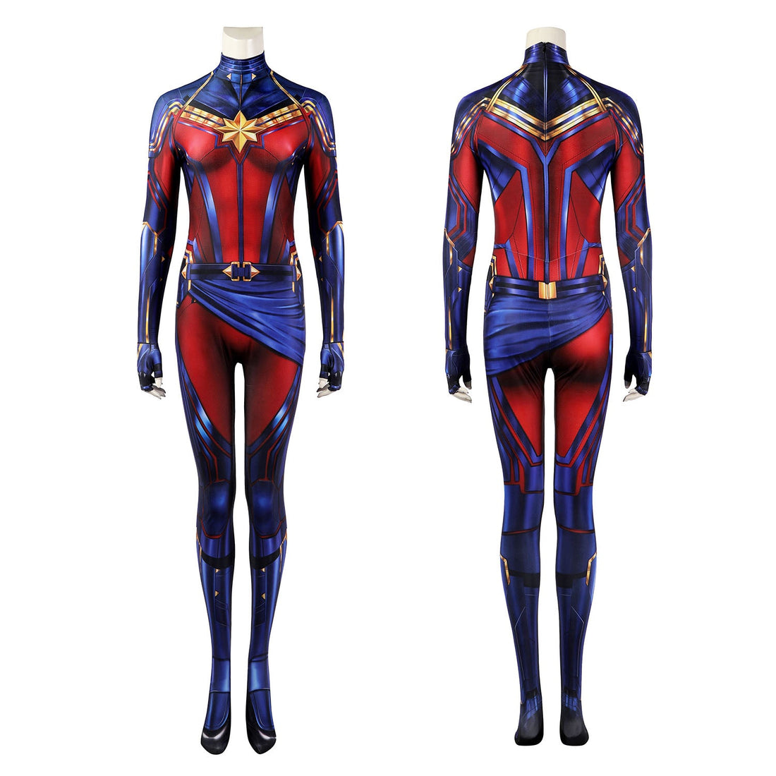 Avengers Endgame Captain Marvel Carol Danvers Jumpsuit with Mask Costumes