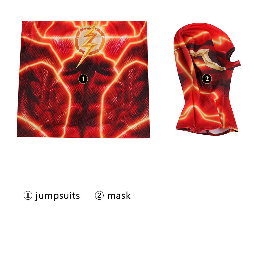 Flashpoint The Flash Barry Allen Jumpsuit with Mask Cosplay Costumes