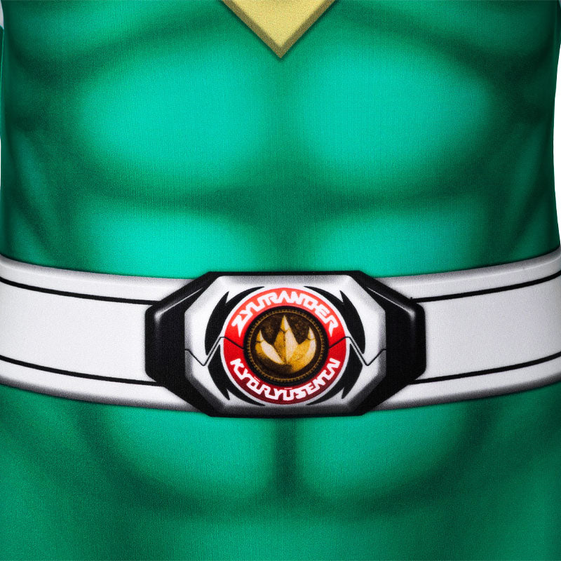 Mighty Morphin Power Rangers Yamato Tribe Knight Burai Green Kids Costumes