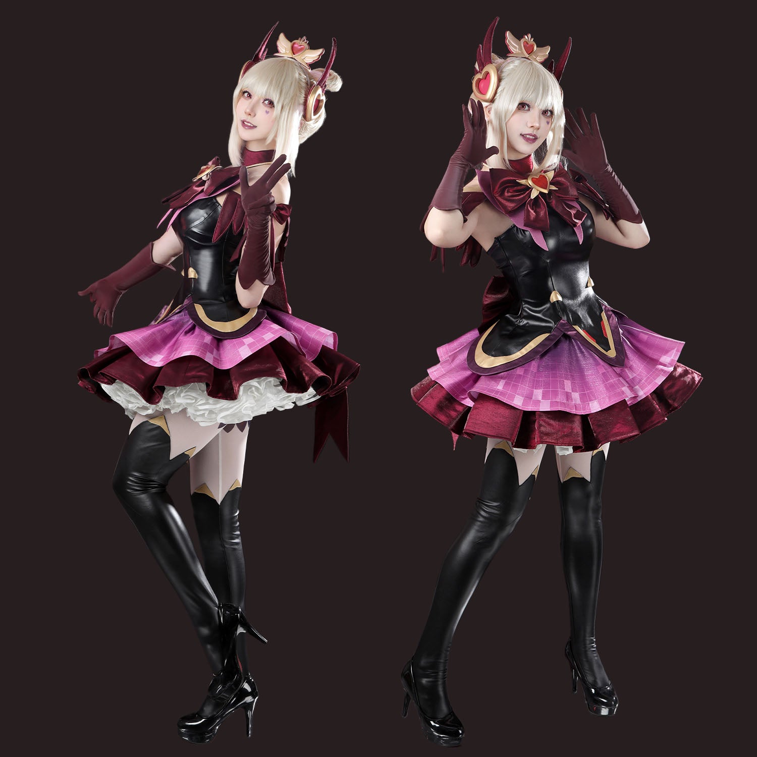 Overwatch 2 Magical Girl Juno Red Black Full Set Cosplay Costumes