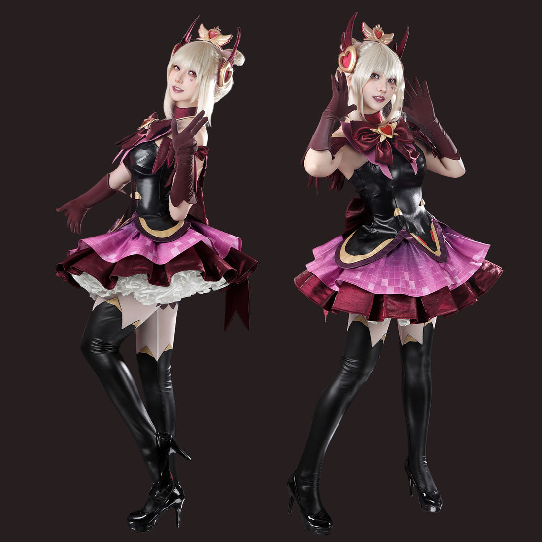 Overwatch 2 Magical Girl Juno Red Black Full Set Cosplay Costumes