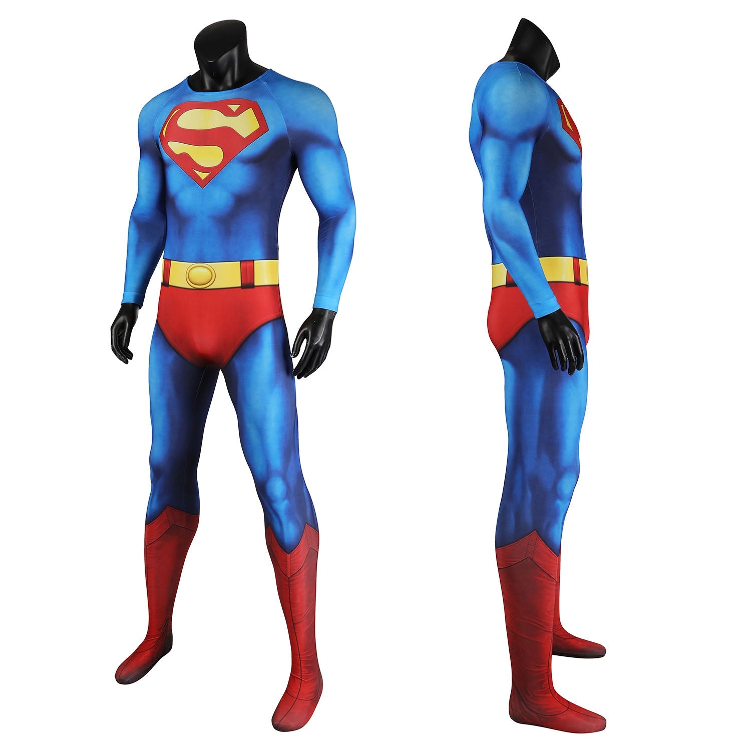 Superman 1978 Moive Christopher Reeve Male Jumpsuit Cosplay Costumes