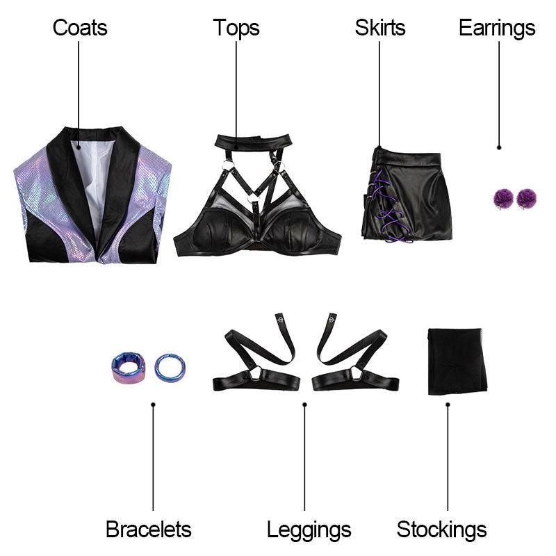 Game LOL KDA ALL OUT Evelynn Full Set Top Cosplay Costumes