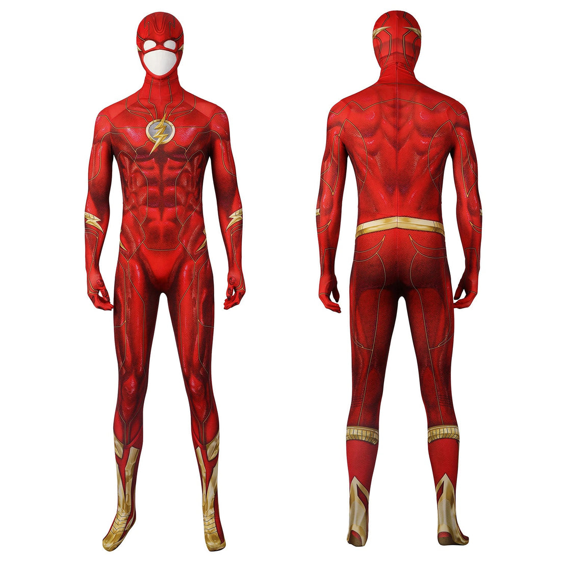 Flashpoint Barry Allen The Flash Jumpsuit with Mask Cosplay Costumes
