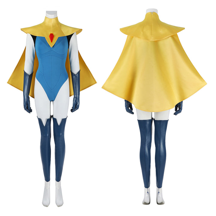 Dispatch Blonde Blazer Bodysuit Cloak Woman Fullset Cosplay Costumes