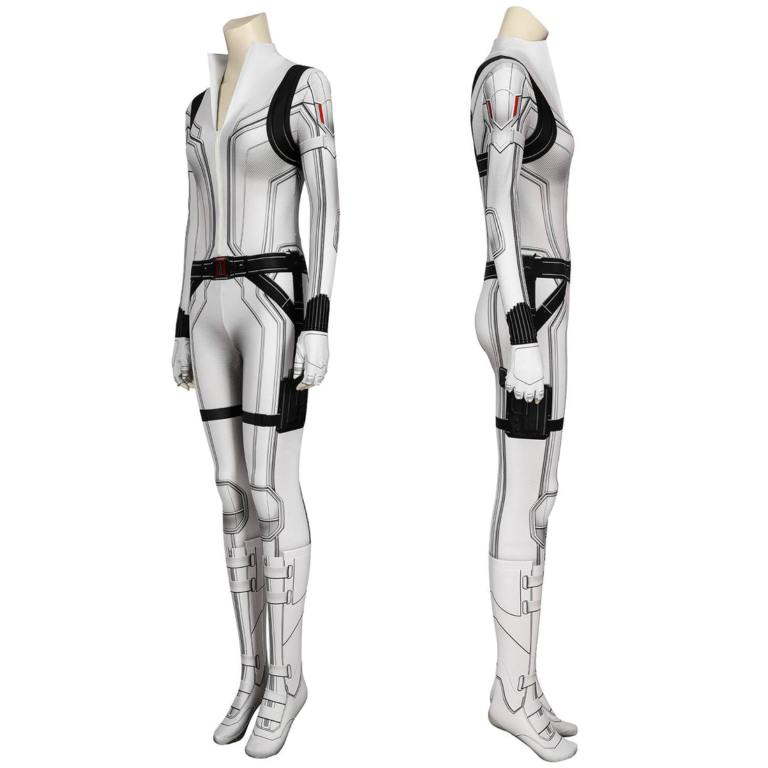 Black Widow Natasha Romanoff White Suit Jumpsuit Cosplay Costumes
