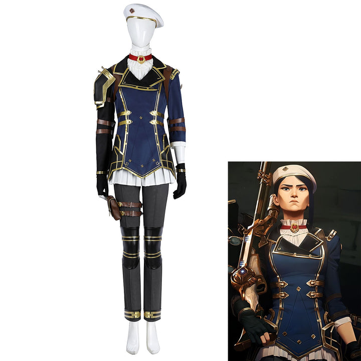 LOL Arcane 2 Caitlyn Kiramman Female Top Level Cosplay Costumes