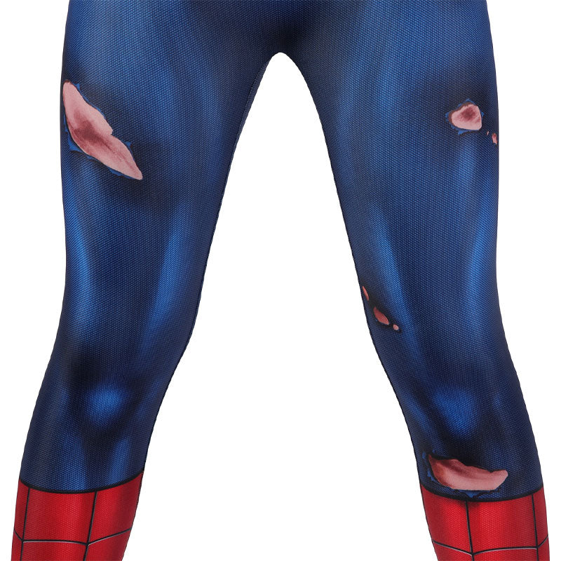 Spider-Man PS5 Classic Suit Damaged Kids Jumpsuit Cosplay Costumes