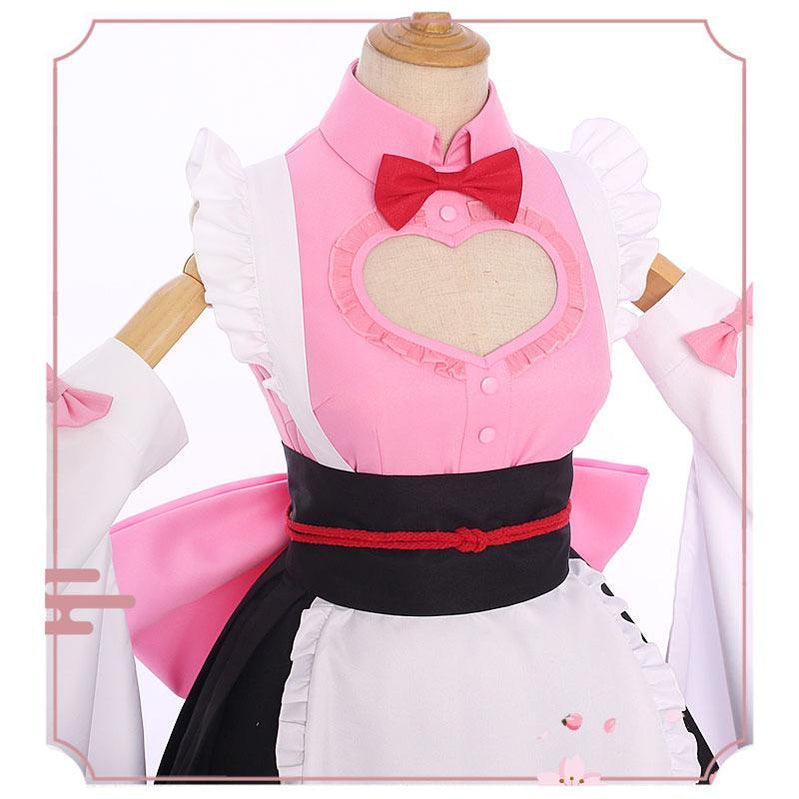 Demon Slayer Kanroji Mitsuri Kimono Maid Outfit Cosplay Costumes