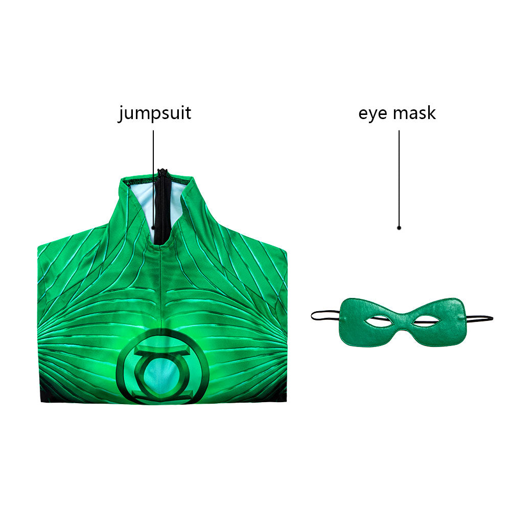 Green Lantern Hal Jordan Kids Jumpsuit Cosplay Costumes