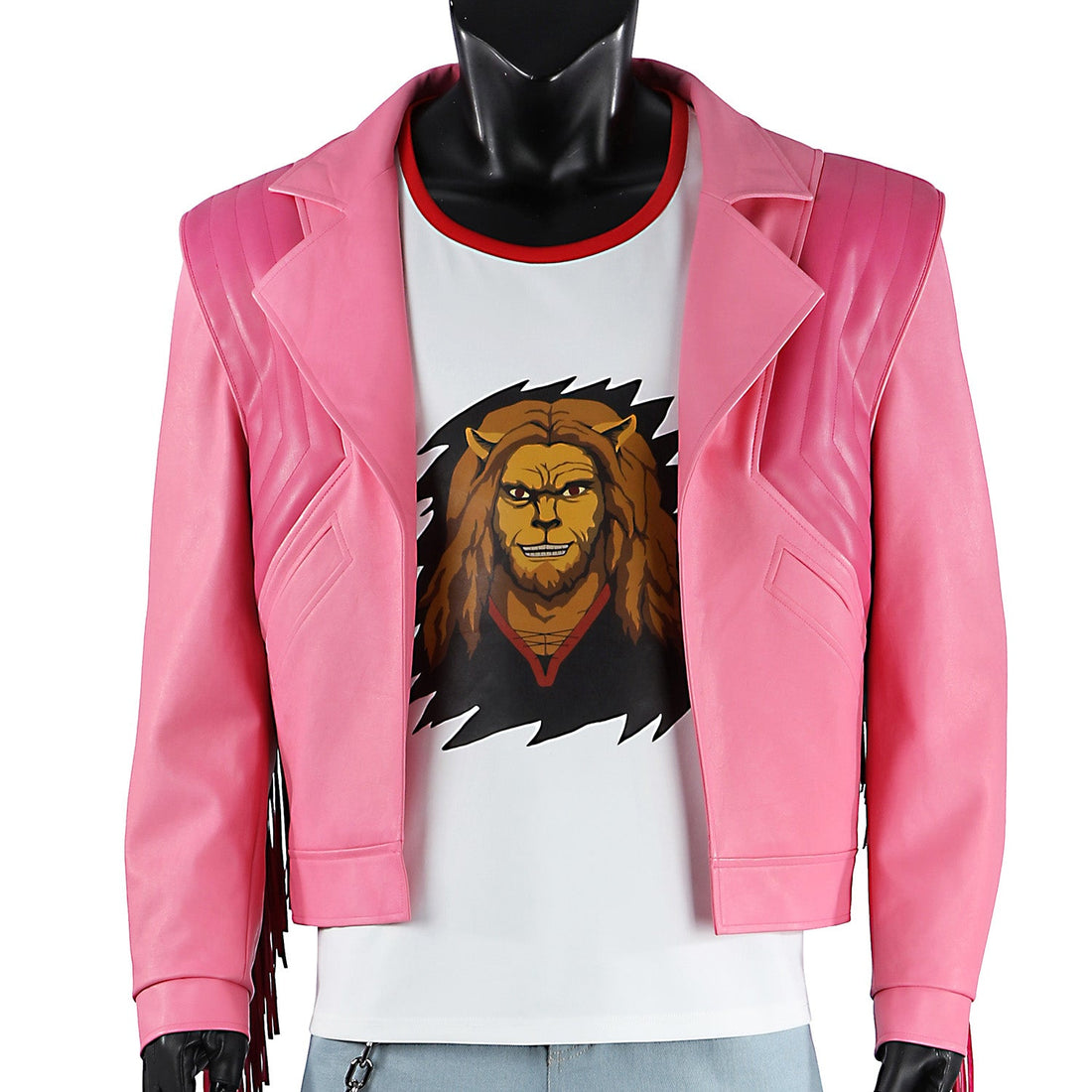 Minecraft Trash Man Garrett Pink Leather Jacket Cosplay Costumes