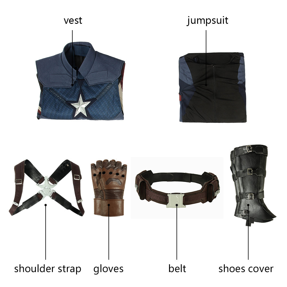 Avengers 4 Endgame Captain America Steve Rogers Top Cosplay Costumes