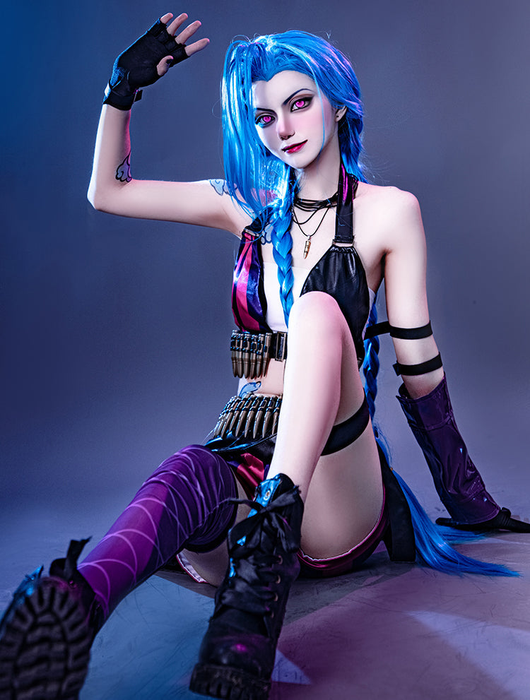 Game LOL Loose Cannon Jinx Top Level Cosplay Costumes