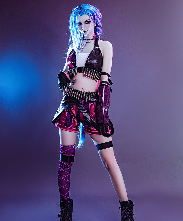 Game LOL Loose Cannon Jinx Top Level Cosplay Costumes