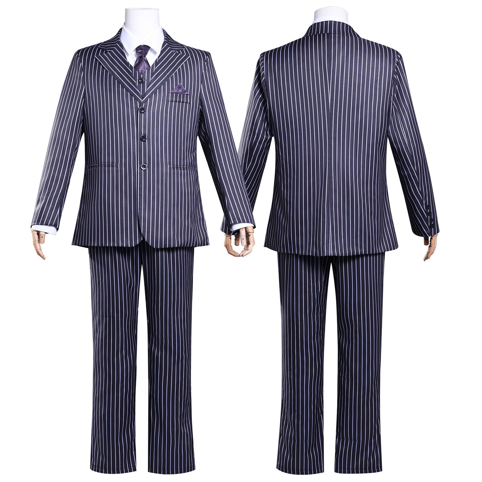 Wednesday 2 Gomez Addams Striped Suit Male Cosplay Costumes