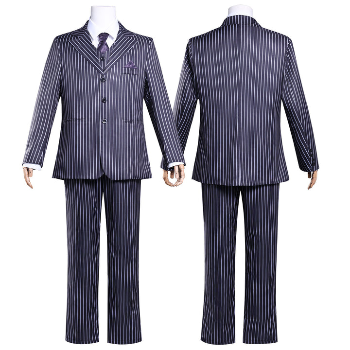 Wednesday 2 Gomez Addams Striped Suit Male Cosplay Costumes