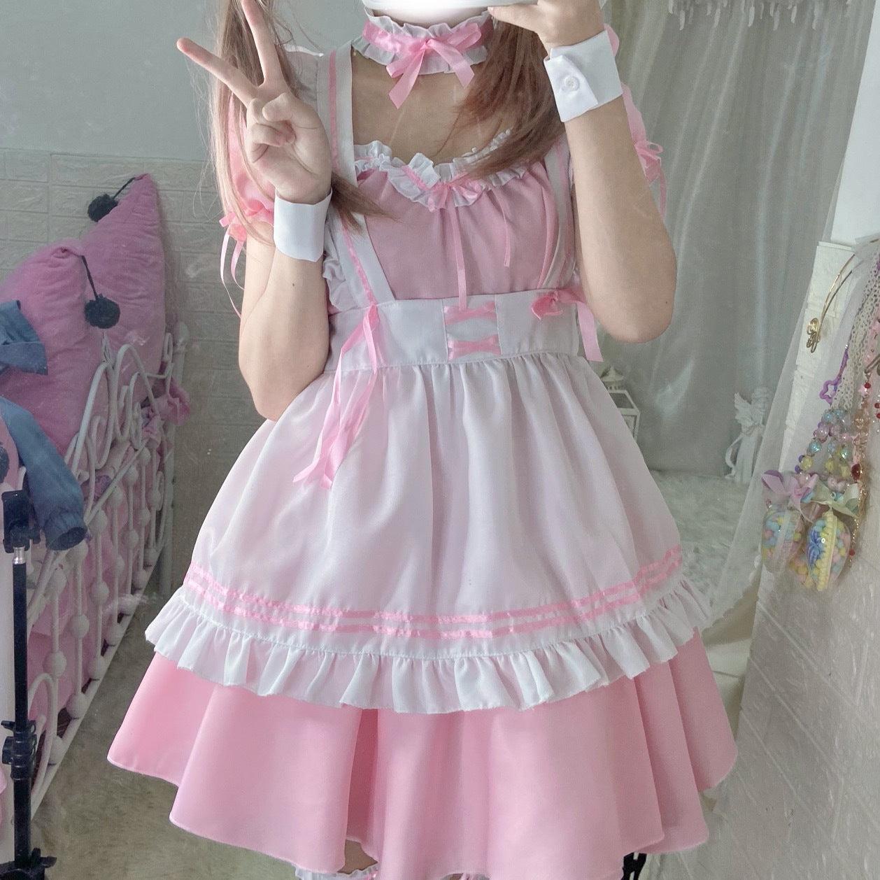 Miracle Nikki Pink Maid Outfit Fancy Dress Anime Cosplay Costume