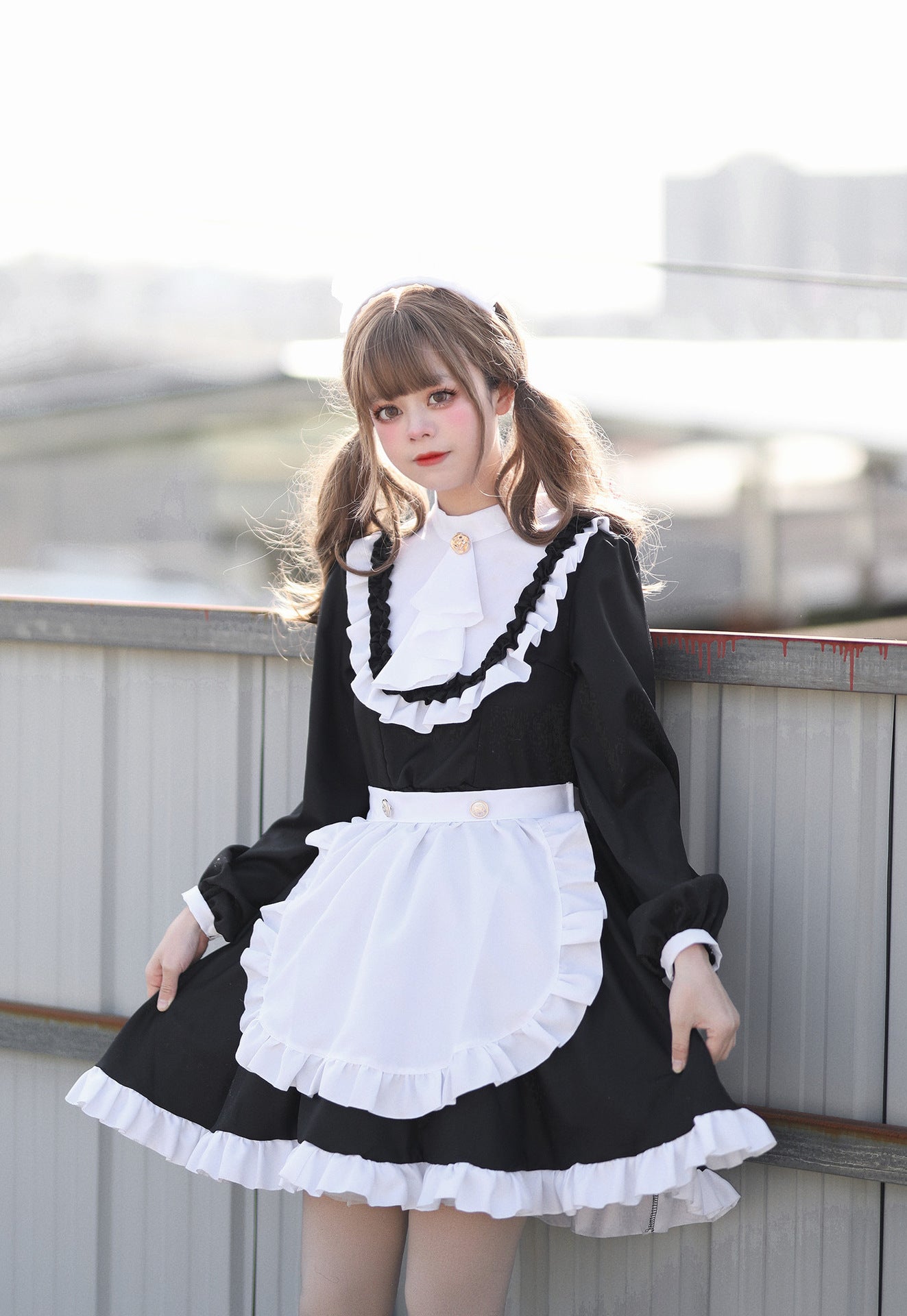 Luxury British Long Sleeves Maid Outfit Plus Cosplay Costume